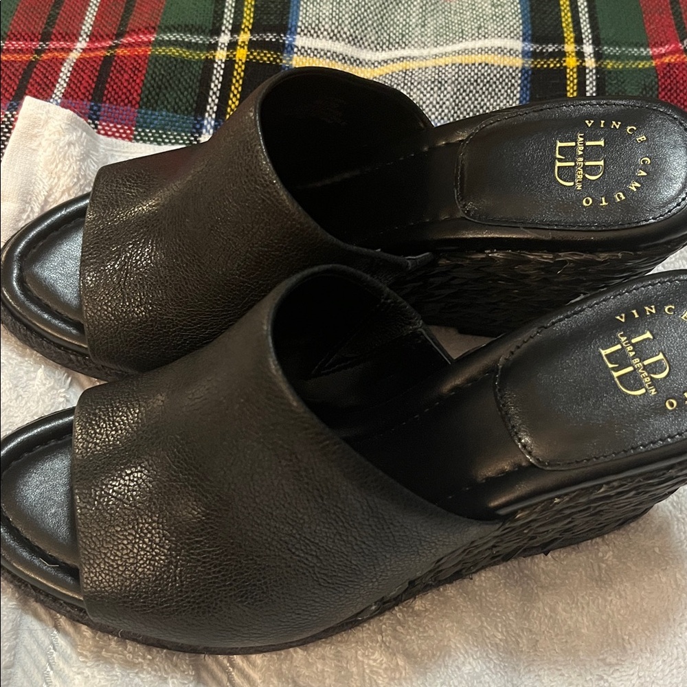 Vince Camuto Black Leather Mules - Picture 6 of 6